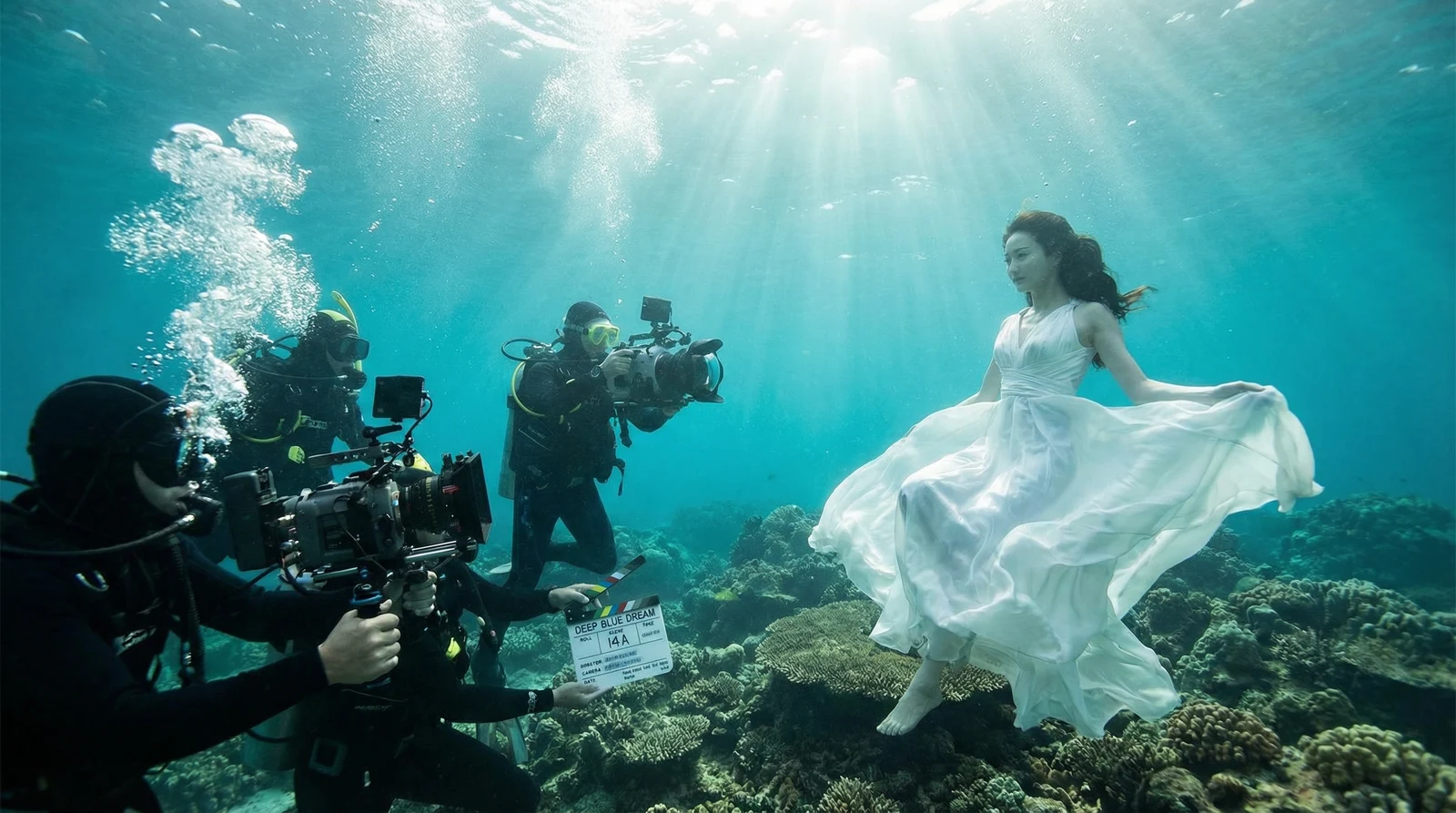 茄子视频萝莉岛栏目水下拍摄现场花絮