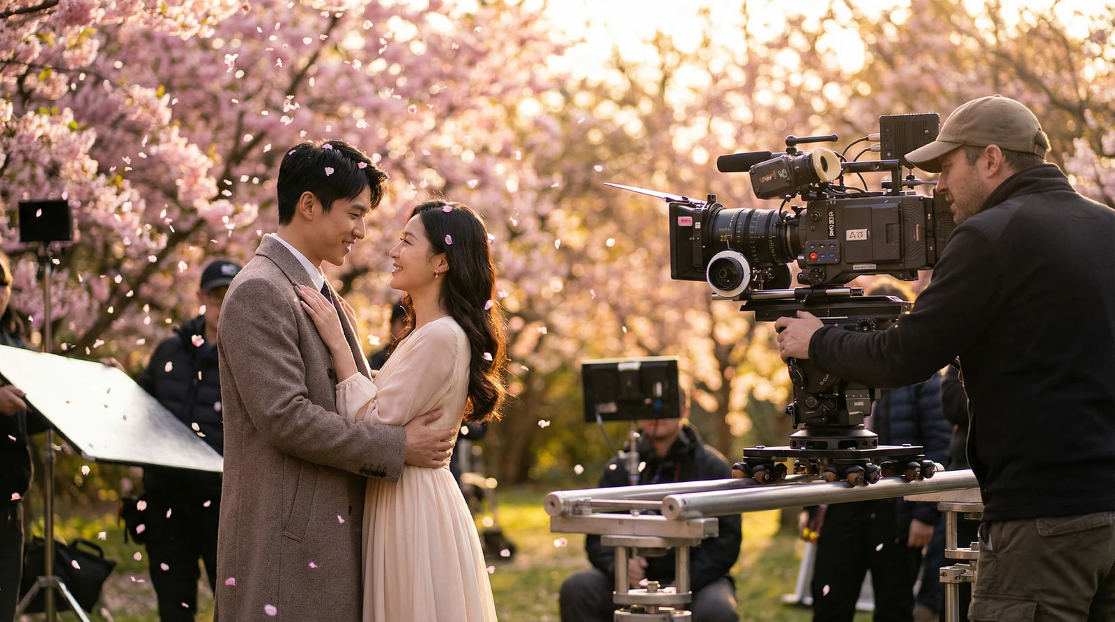 茄子视频萝莉岛栏目樱花园浪漫场景拍摄花絮